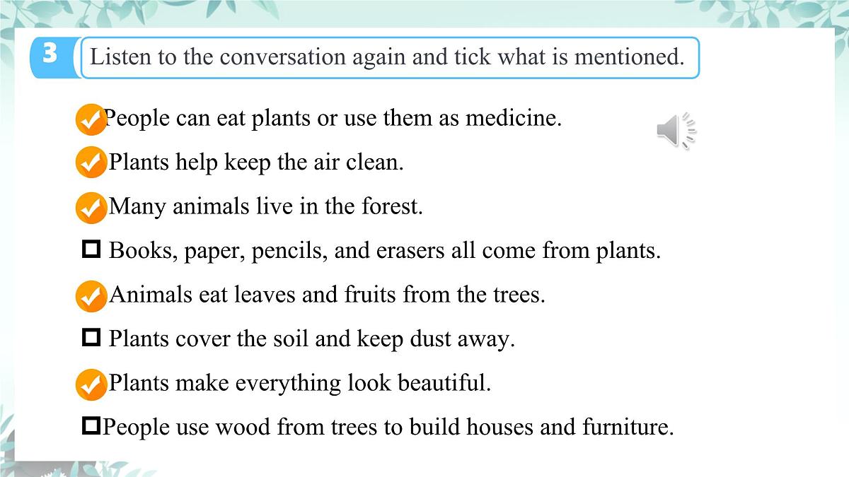 Unit 8 I love nature! Lesson 1 Why are plants important?课件 2024-2025学年冀教版英语七年级下册第8页
