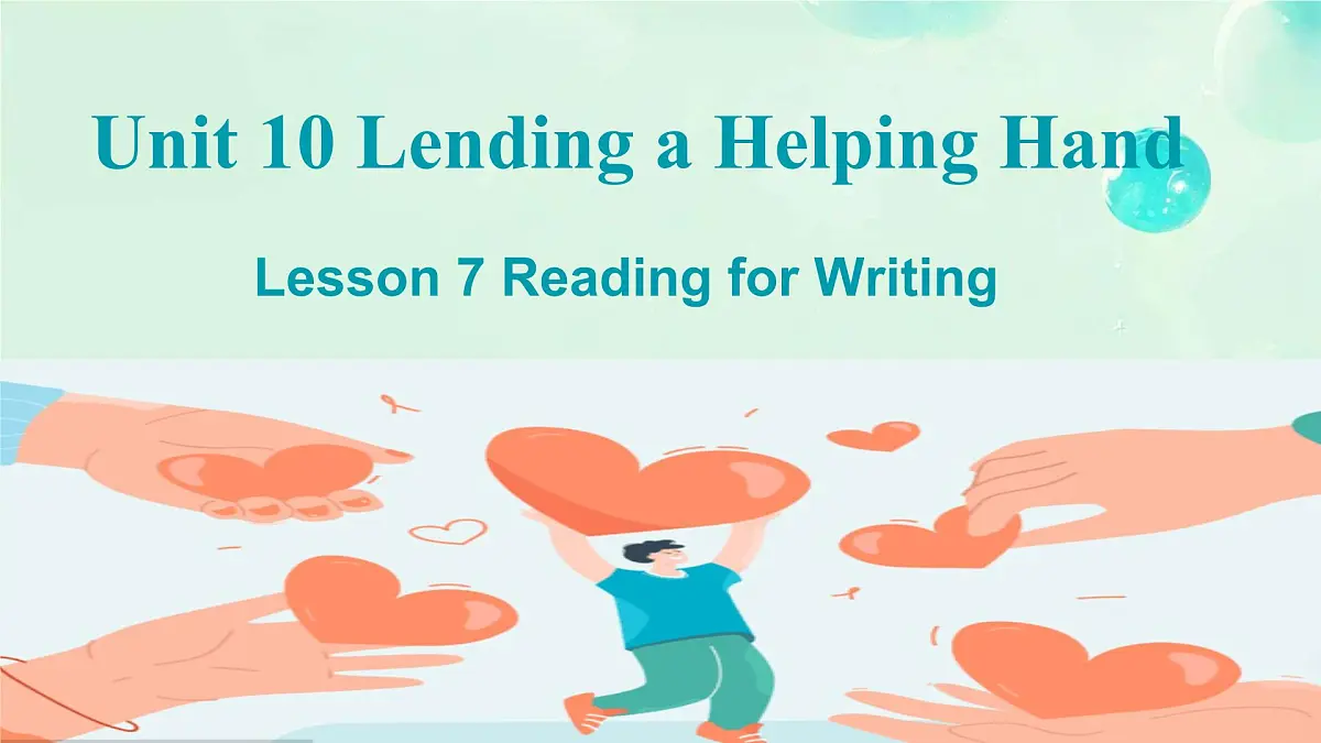 Unit 10 Lesson 7 Reading for Writing 课件 2024-2025学年仁爱科普版英语七年级下册第1页