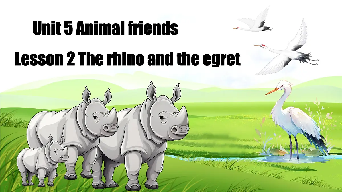Unit 5 Lesson 2 The rhino and the egret课件第1页