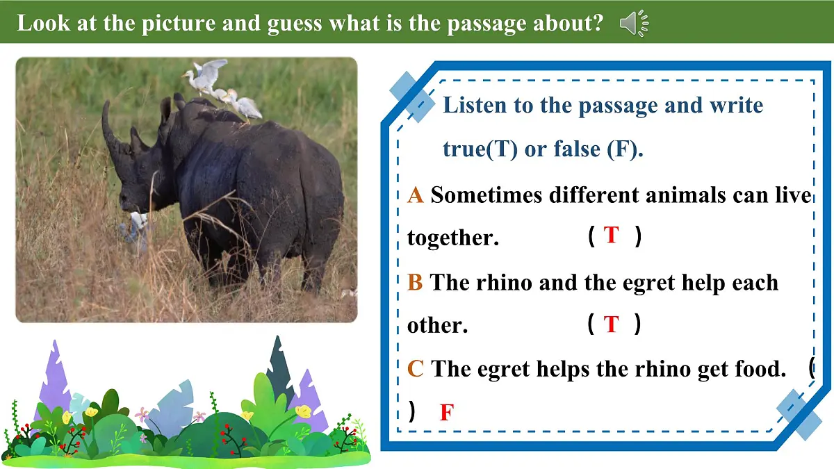 Unit 5 Lesson 2 The rhino and the egret课件第5页