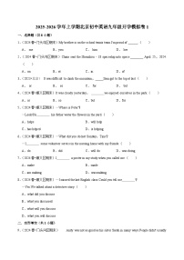 2025-2026学年上学期北京初中英语九年级开学模拟卷1