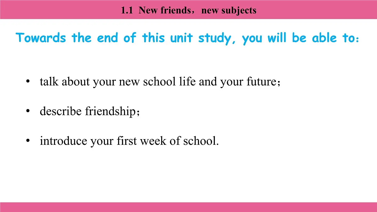 1.1 New friends,new subjects第2页