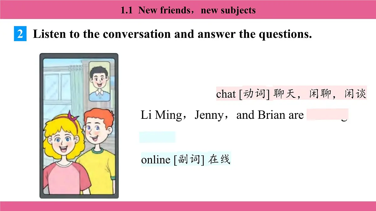 1.1 New friends,new subjects第5页