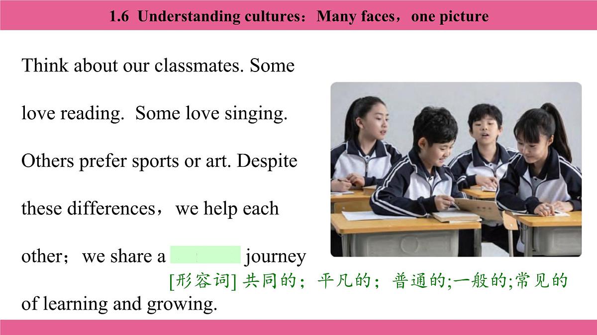 1.6 Understanding cultures:Many faces,one picture第3页