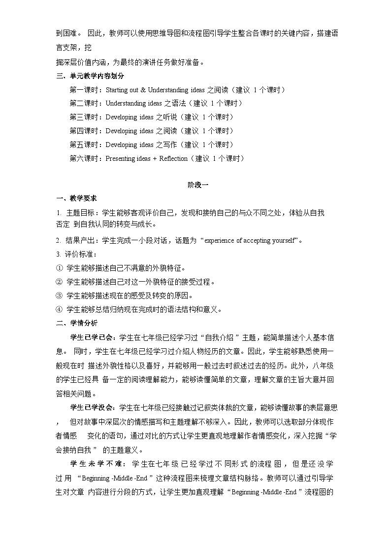 外研版(2024)八年级上册英语Unit1 This is me单元整体教学设计(表格式)第2页