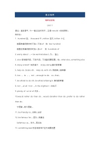 鲁教版初中英语九年级上册知识梳理