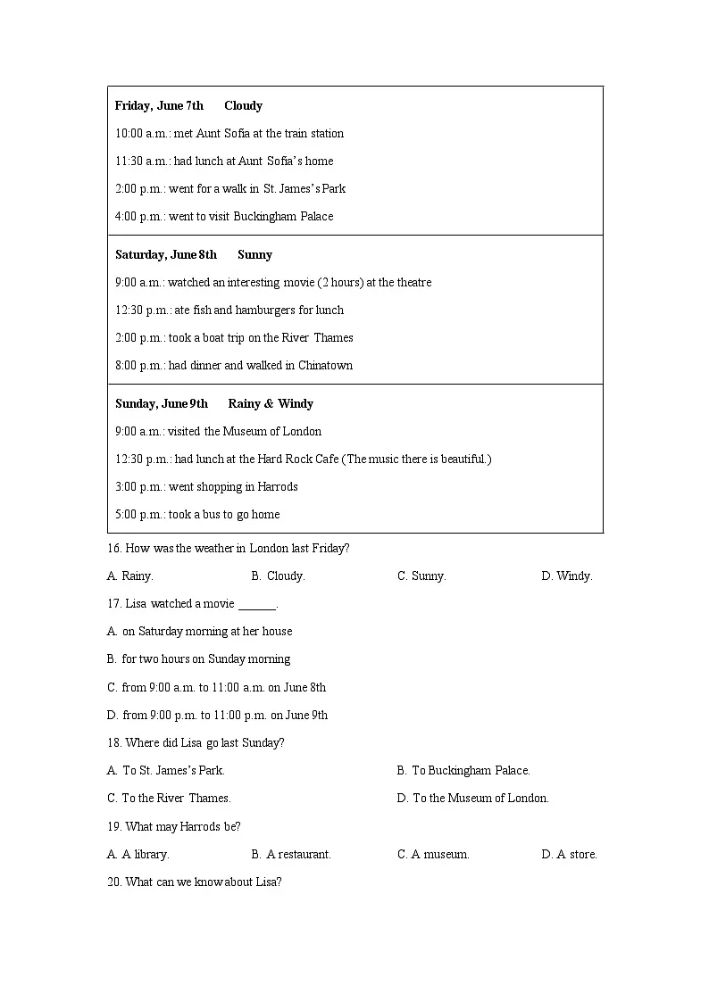 内蒙古自治区通辽市开鲁县名校2025-2026学年九年级上学期开学考试英语英语试卷(学生版)第3页