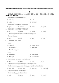 湖北省武汉市七一华源中学2023-2024学年上学期10月归纳小结七年级英语试题