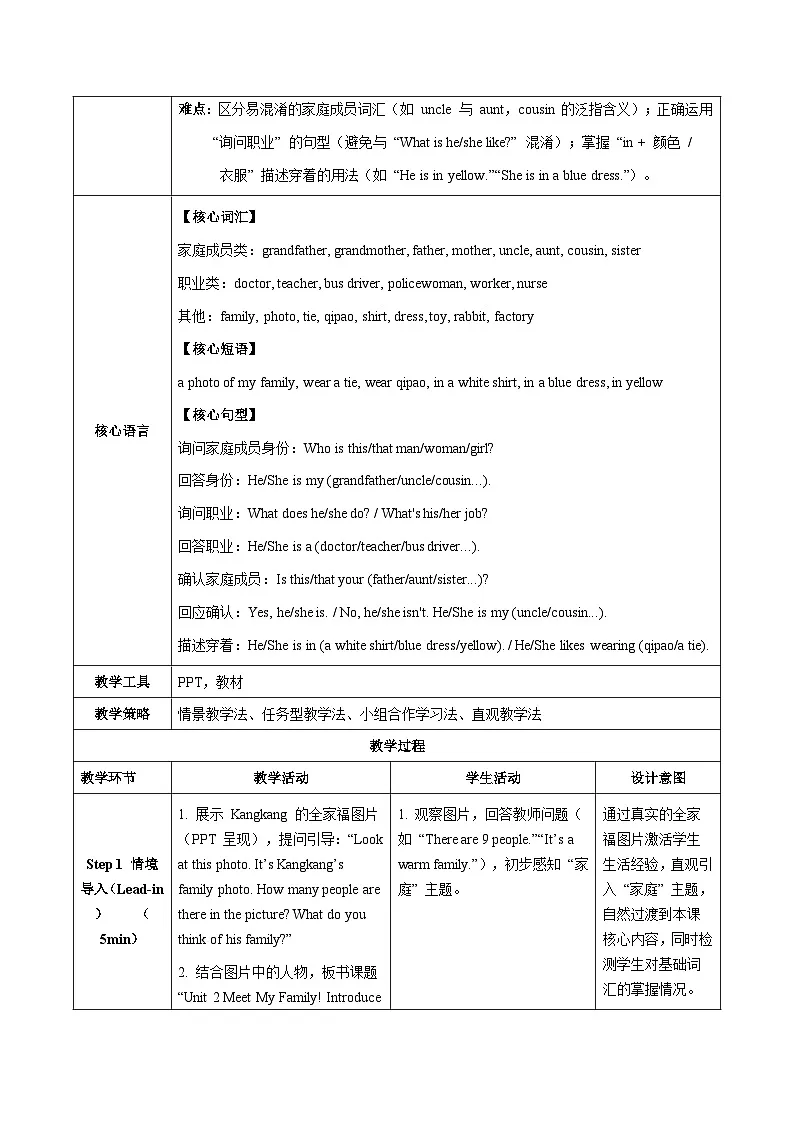 Unit 2 “准备”板块 Listening&Speaking 听说课(教学设计)英语仁爱科普版2024七年级上册第3页