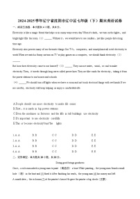 2024-2025学年辽宁省沈阳市辽中区七年级（下）期末英语试卷（含详细答案解析）