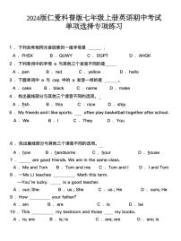 2024版仁爱科普版七年级上册英语期中考试单项选择专项练习含答案