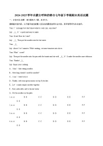 2024-2025学年内蒙古呼和浩特市七年级下学期期末英语试题（含详细答案解析）