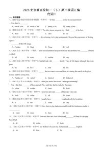2025北京重点校初一（下）期中英语汇编：代词1