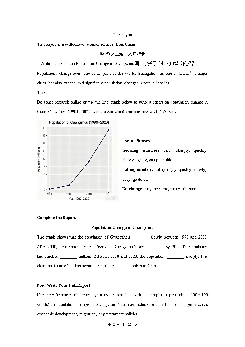 沪教版(2024)八年级上册英语期末复习Unit1-Unit 8 写作(含范文) 学案第2页