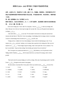 精品解析：广东省深圳市2024-2025学年九年级上学期期末适应性考试英语试题含答案无听力