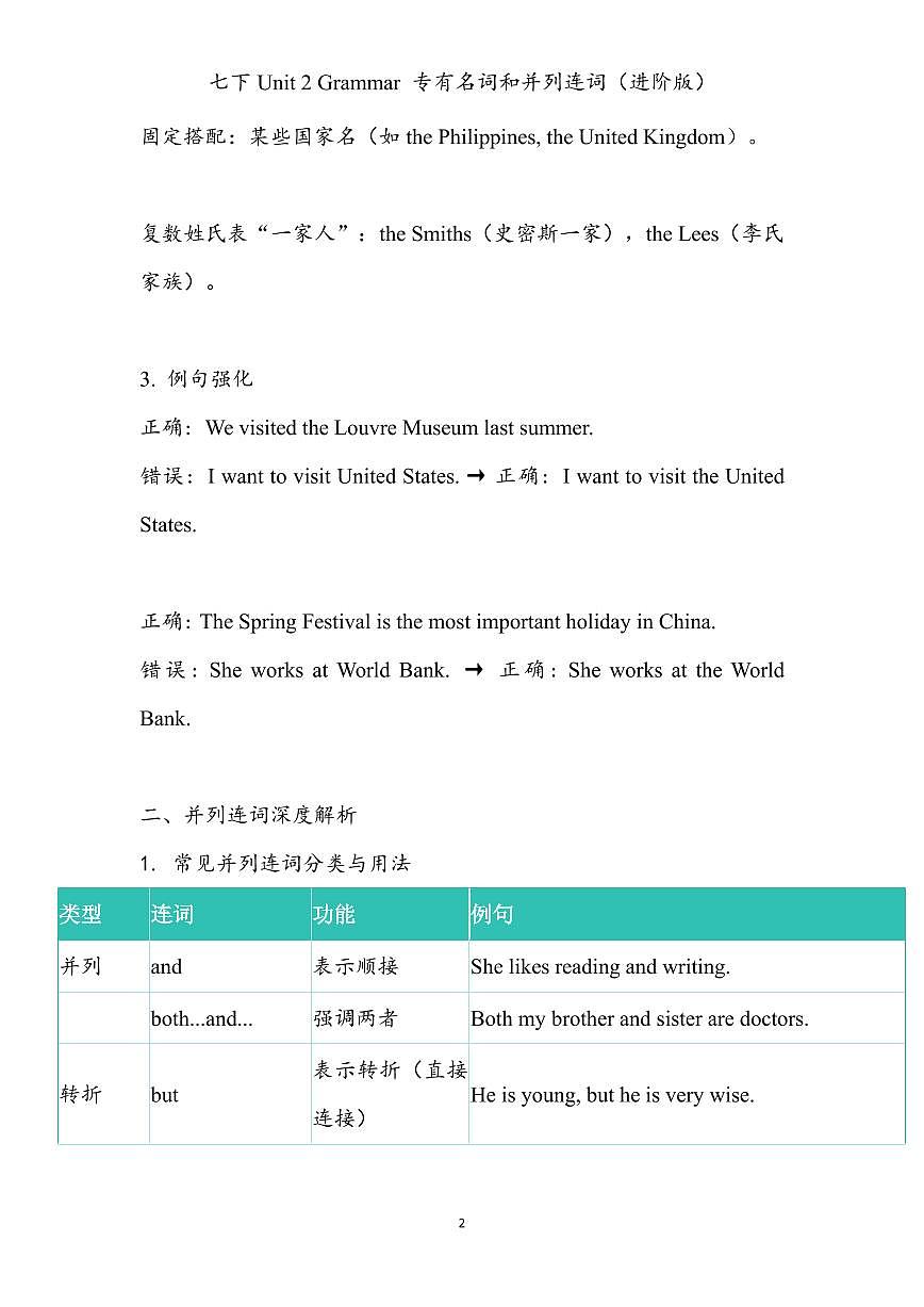 Unit 2 Travelling around the world语法(进阶拓展)练习(含答案)-新沪教版英语七年级下册第2页