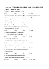 2025-2026学年湖北省武汉市东西湖区七年级（上）期中英语试卷-自定义类型