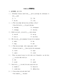 人教版（2024）九年级全册Unit 13 We’re trying to save the earth!综合与测试练习