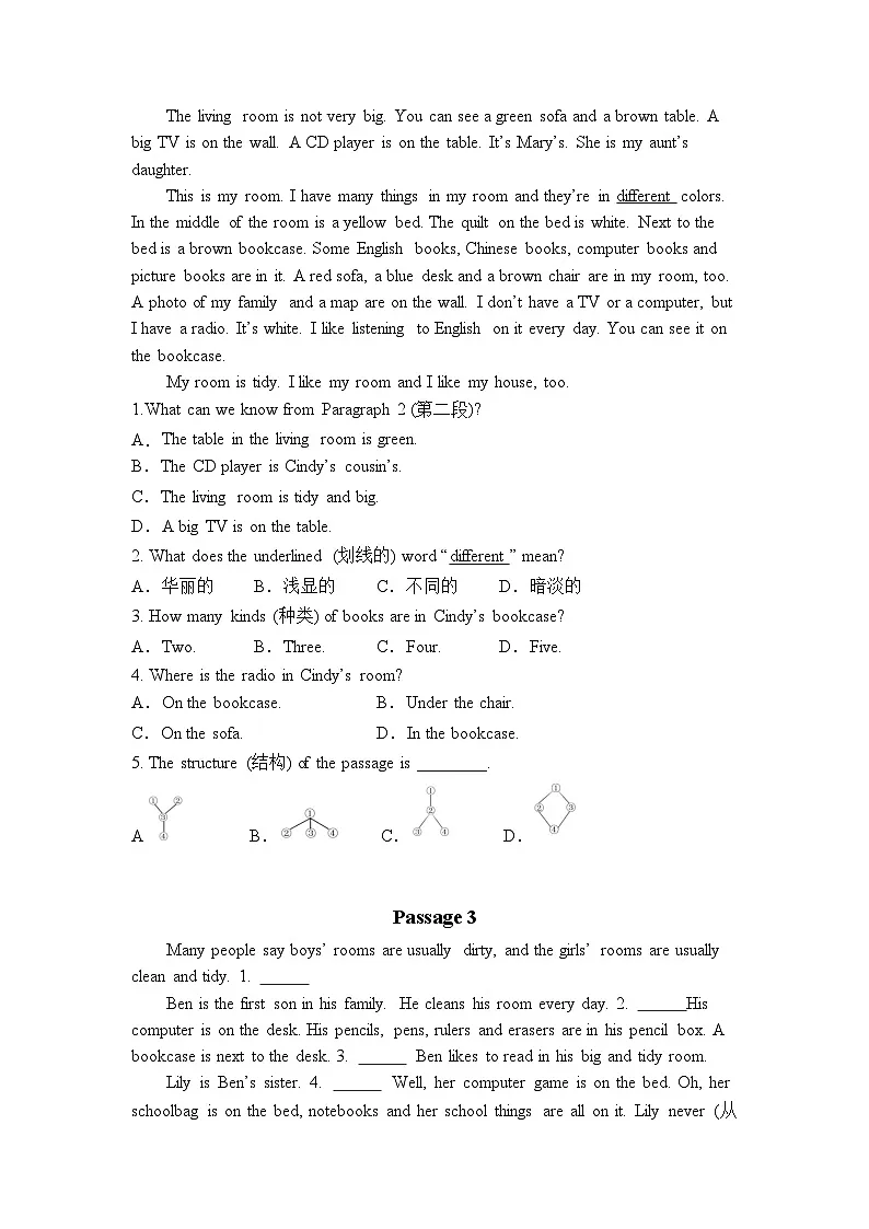 新人教版七年级上册英语期末专题复习学案---阅读理解第2页
