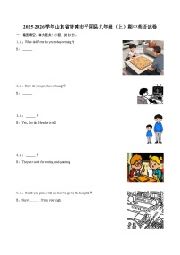 2025-2026学年山东省济南市平阴县九年级（上）期中英语试卷-自定义类型