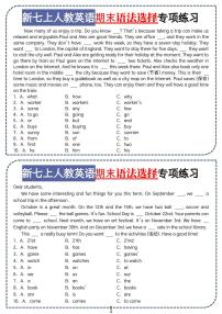 2024版人教版七年级上册英语期末语法选择专项练习含答案