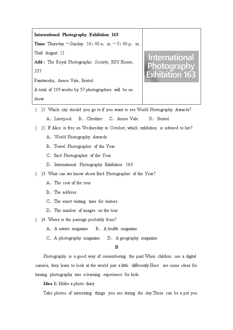 2025秋九年级英语上册Module 11 Photos学情评估试卷及答案(外研版)第2页