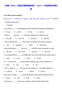人教版(2024)八年级上册英语期末复习:Unit5~8 语法专项练习题汇编(含答案)