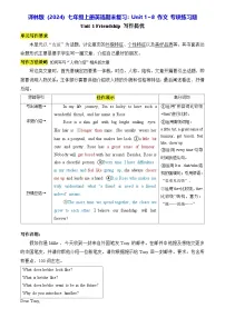译林版(2024)七年级上册英语期末复习:Unit 1~8 作文 专项练习题(含答案+范文)