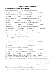 吉林省长春市经开区2025年九年级上学期期末考试英语试题附答案