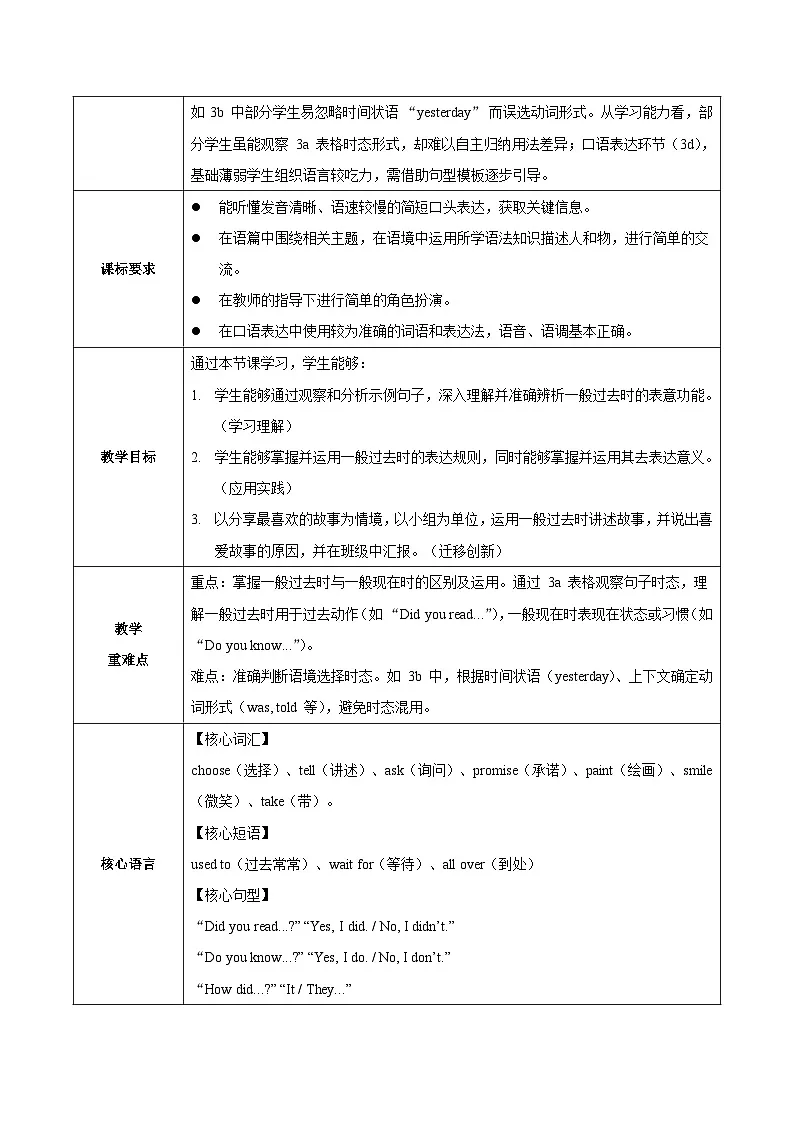 Unit 8 第3课时 Section A (Grammar Focus)(教学设计)初中英语人教版(2024)七年下册第2页