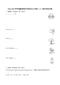 2024-2025学年福建省福州市晋安区七年级(上)期末英语试卷(含答案)