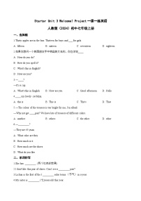 初中英语人教版(2024)七年级上册(2024)Unit 3 Welcome!同步测试题