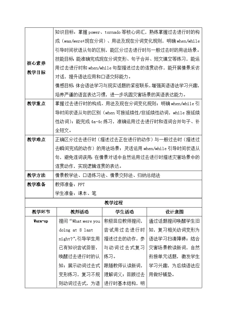 【任务型备课】人教版英语八下-Unit5 第3课时 Section A (4a-4d)(教案)第2页