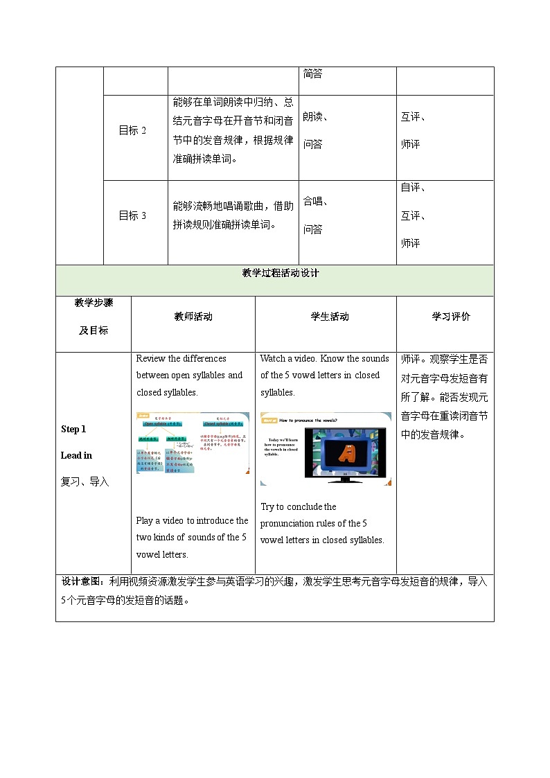 Starter Unit 3 Welcome! 课时2 Section A(Pronunciation)表格式教学设计 七年级英语上册(人教版2024)第3页