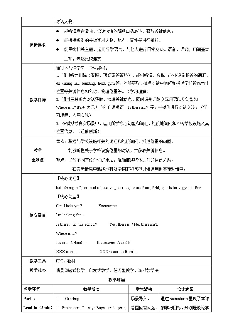 Unit 3 课时1 Section A(1a-1d)(教学设计)英语鲁教版五四学制2024六年级上册第2页