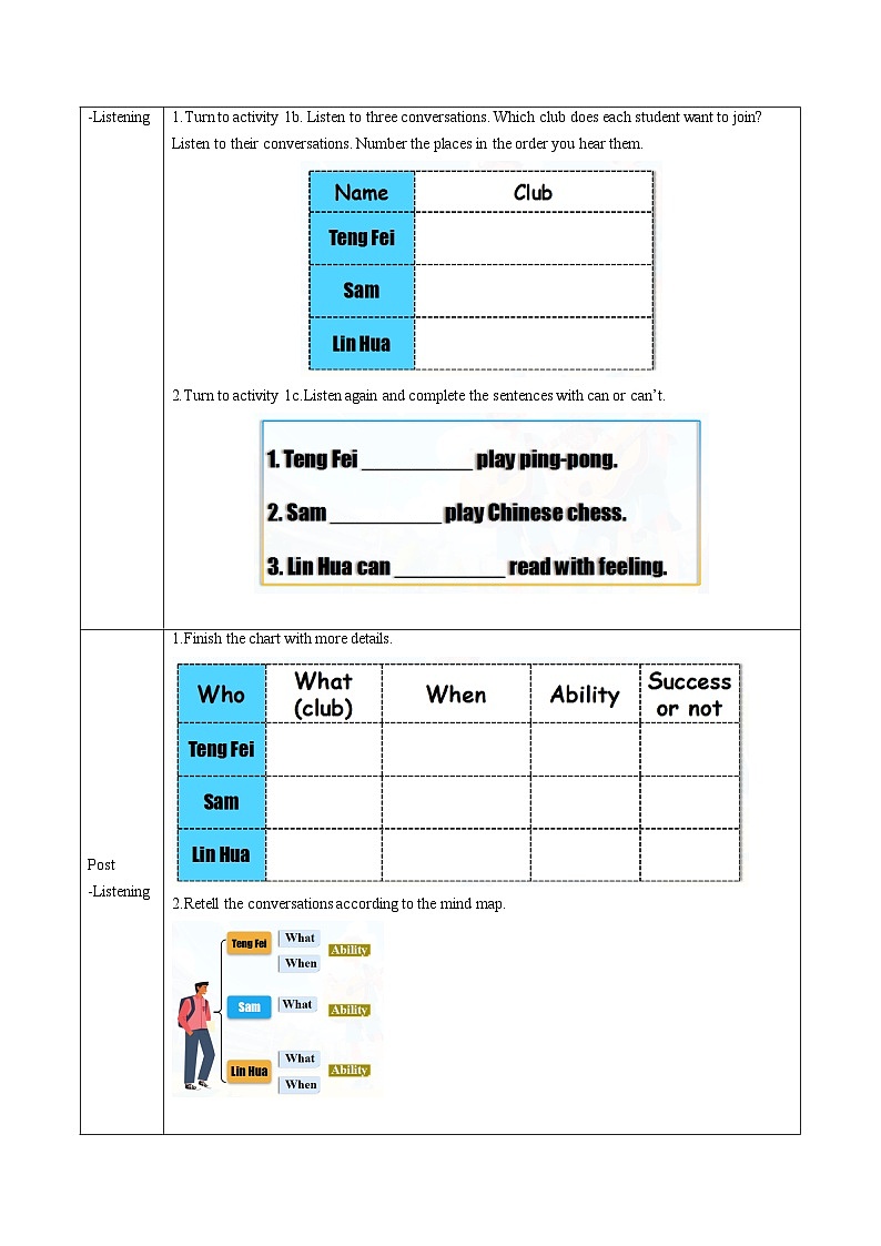 Unit 5 课时1 Section A 1a-1d (导学案) 英语鲁教版五四学制2024六年级上册第3页