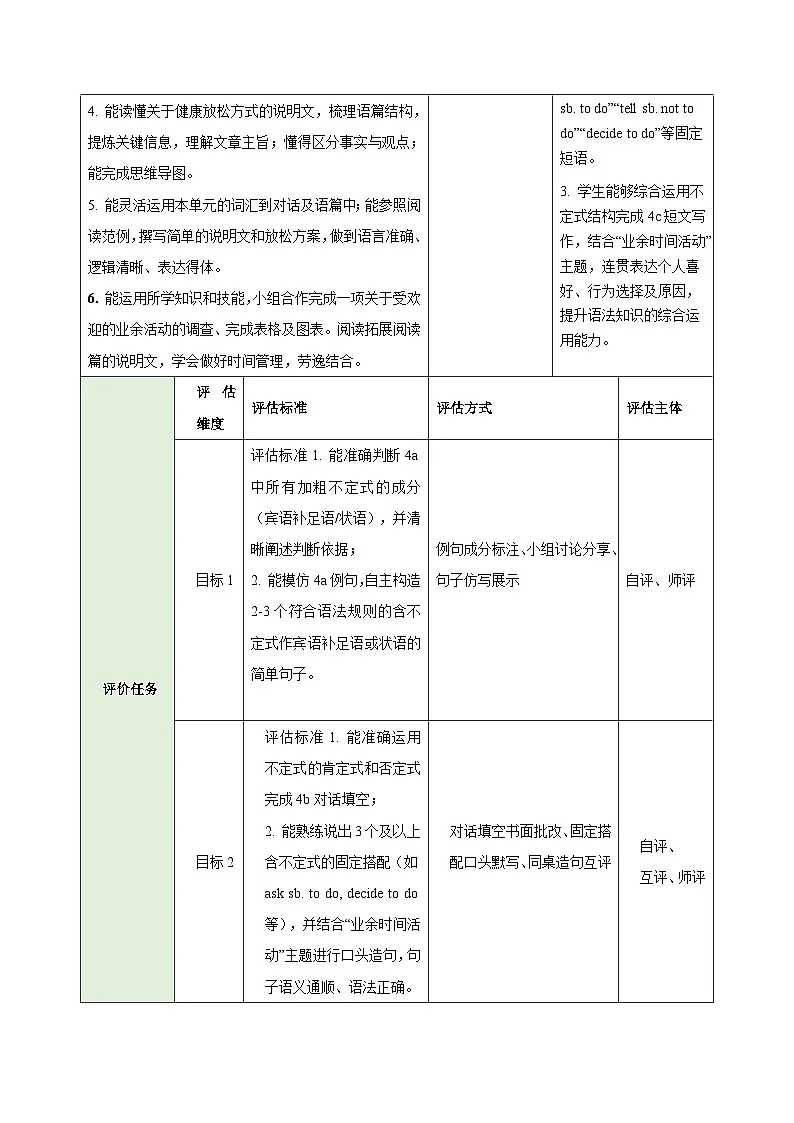 人教版2024初中英语八下Unit1 第3课时教学设计(表格式)第2页