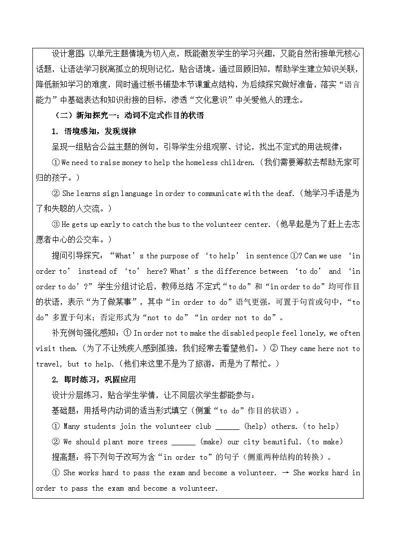 【新教材】译林版(2024)八年级下册英语Unit 6 Sunshine for all-Grammar教案【表格式】第2页
