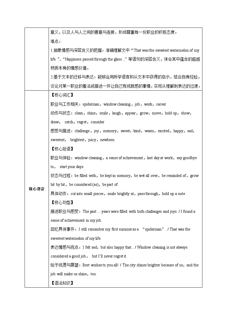 外研版2024初中英语八下Unit1课时2Understanding ideasReading表格式教学设计第3页