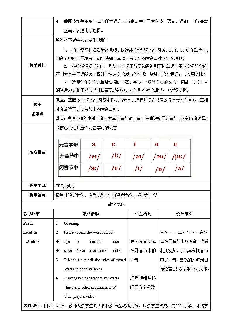 Bridging Unit 3 第4课时 Pronunciation & Project(教学设计)英语鲁教版五四学制2024六年级上册第2页