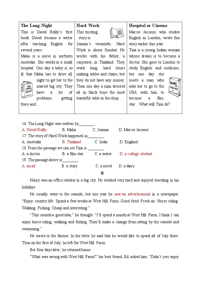 人教社新目标英语九年级1-6单元期中考试试题03