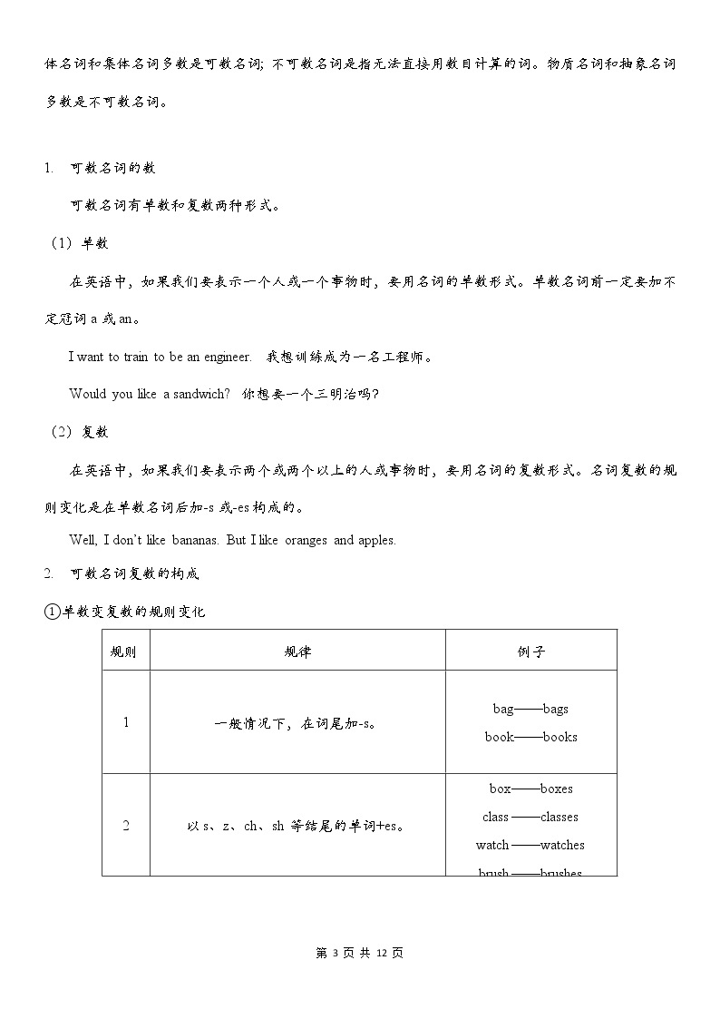 初中英语语法全解——名词 教案03