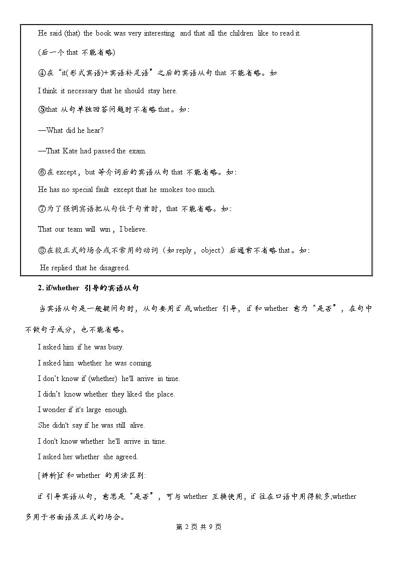 中考英语语法大全——宾语从句 教案02