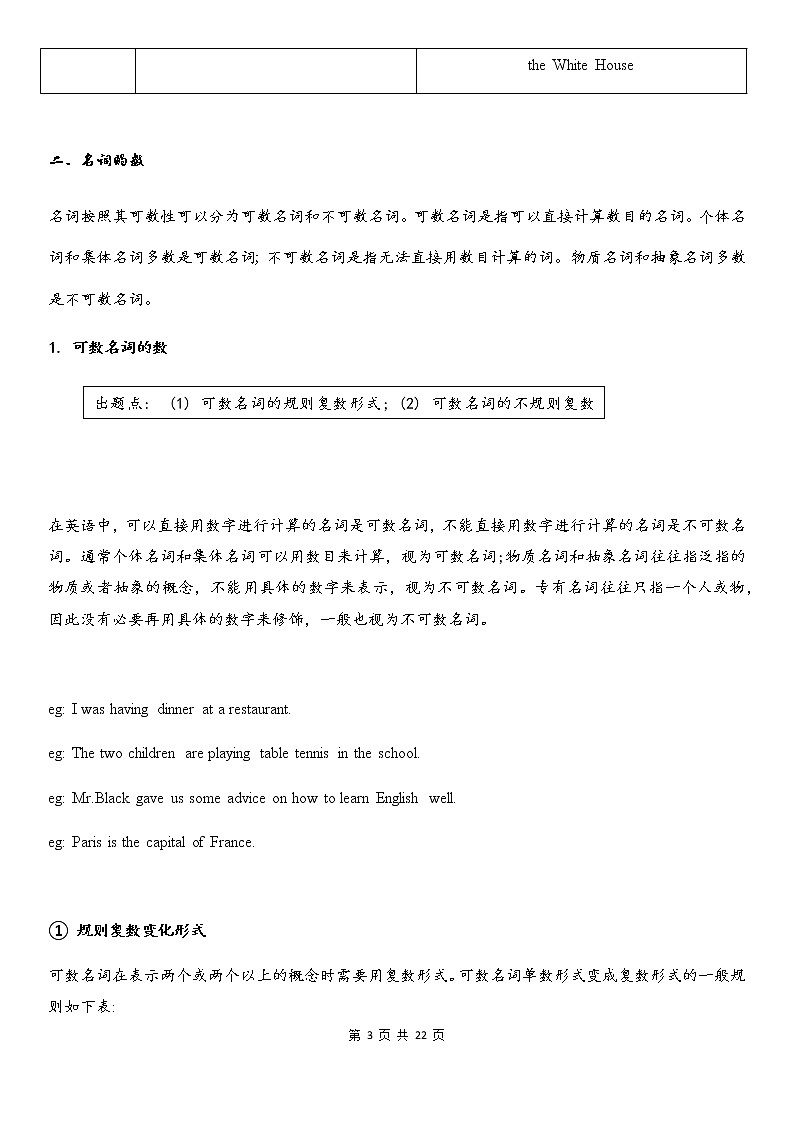 中考英语语法大全——名词 教案03