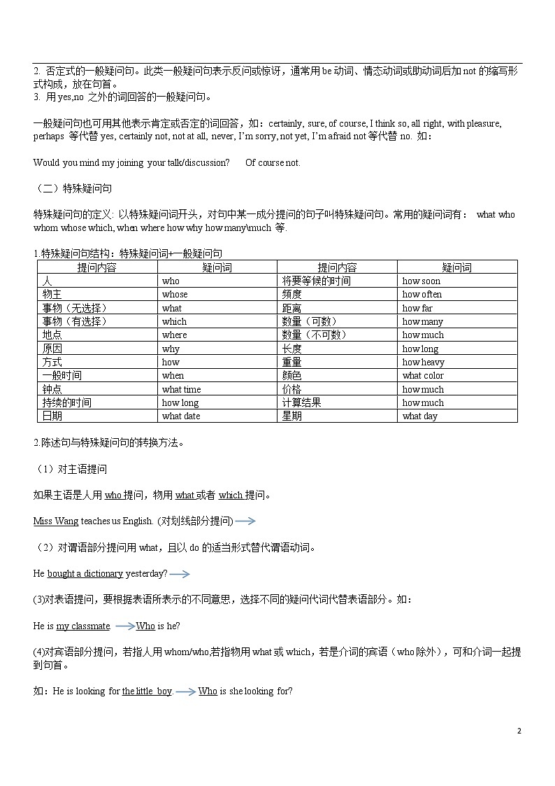 中考英语语法一轮复习——句子种类讲解第2页