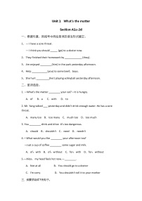 英语人教新目标 (Go for it) 版Unit 1 What’s the matter?综合与测试课后测评