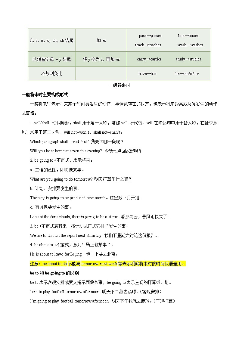 考点11 一般时和将来时-备战2020年中考英语考点一遍过(浙江专版)第2页