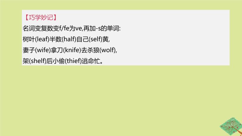 安徽专版2020中考英语复习方案第二篇语法专题突破专题01名词课件人教新目标版05