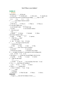 初中英语人教新目标 (Go for it) 版七年级上册Unit 8 When is your birthday?综合与测试课后练习题