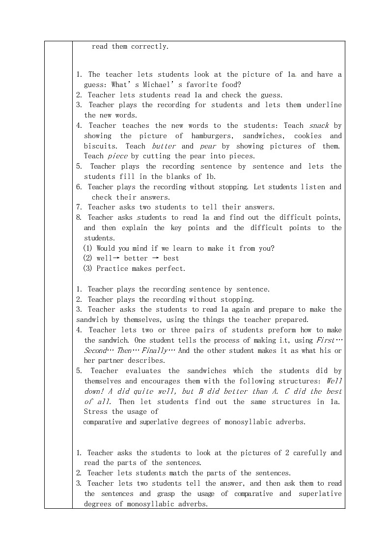Unit 7 Food Festival Topic 2 Section B 教案02